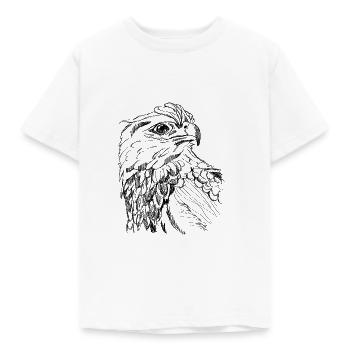 Handgezeichneter Adler, Raubvogel, Vintage Style - Kinder T-Shirt - Weiß - Vorne - AI Model Kid Male (0cm)