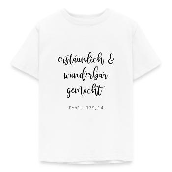Psalm 139,14 - Kinder T-Shirt - Weiß - Vorne - AI Model Kid Male (0cm)