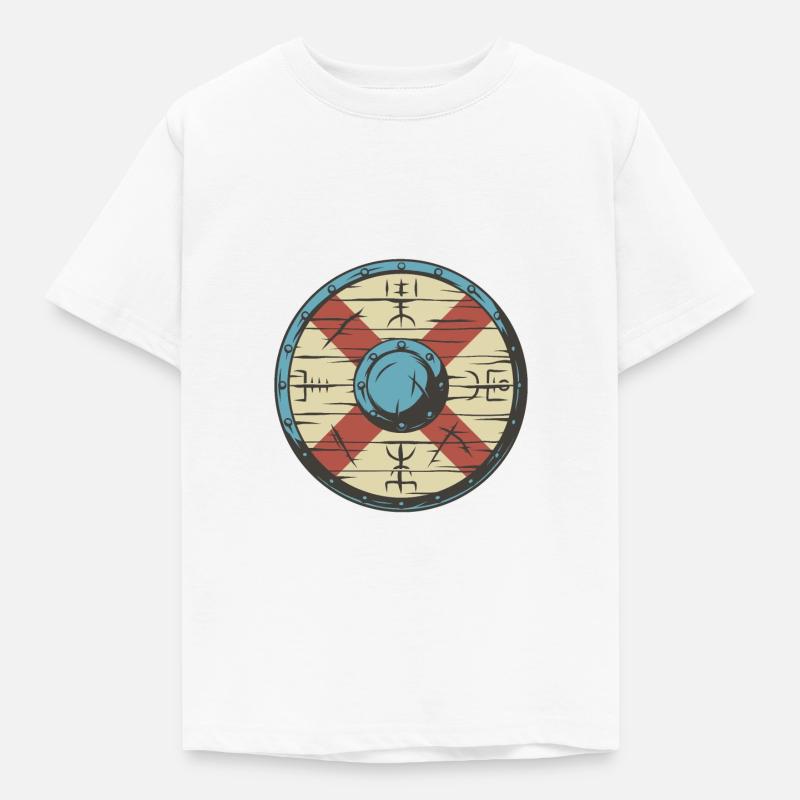Wikinger Schild - Kinder T-Shirt - Weiß