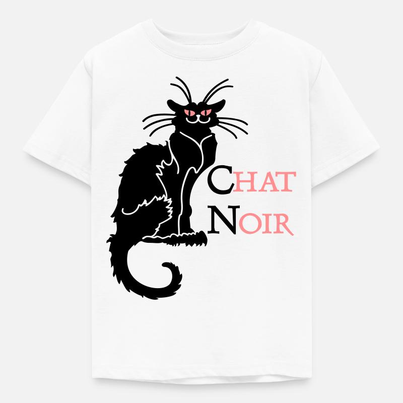 chat noir 'n (text, 2c) - T-shirt Enfant - blanc