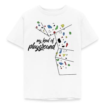 mon genre de PLAYGROUND - T-shirt de mur d'escalade - T-shirt Enfant - blanc - Devant - AI Model Kid Male (0cm)