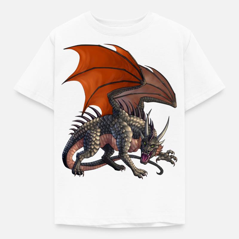 böser drache - Kinder T-Shirt - Weiß