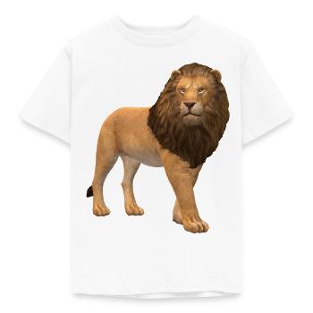 3D Löwe - Kinder T-Shirt - Weiß - Vorne - AI Model Kid Male (0cm)