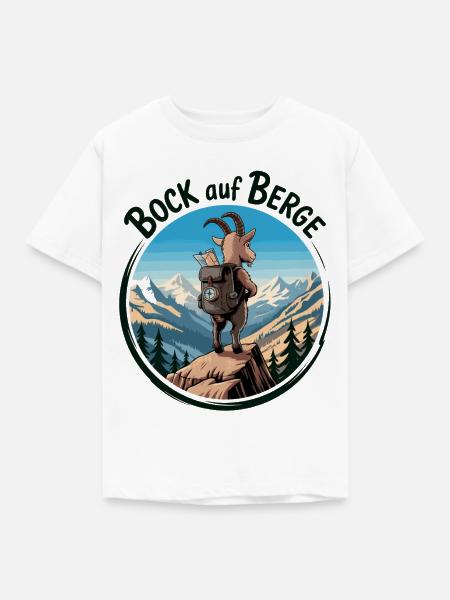 Bergsteiger Ziege auf dem Gipfel - Kinder T-Shirt - Weiß