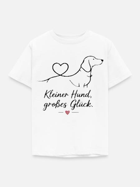 Kleiner Hund, großes Glück - Kinder T-Shirt - Weiß