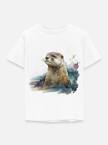 Otter - Kinder T-Shirt - Weiß