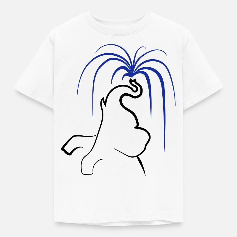Elefant spritzt Wasser aus Rüssel - Wähle Farbe - Kinder T-Shirt - Weiß