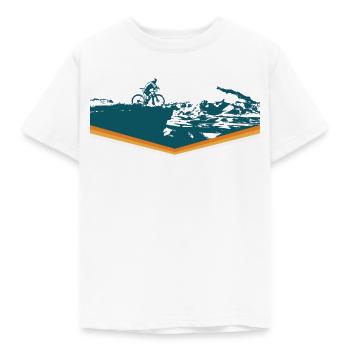Gravel, VTT, passion vélo, cycliste - T-shirt Enfant - blanc - Devant - AI Model Kid Male (0cm)