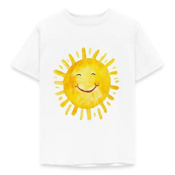 Lachende Sonne | Fröhlicher Sommer | Aquarell Stil - Kinder T-Shirt - Weiß - Vorne - AI Model Kid Male (0cm)