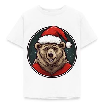 Braunbär Weihnachten - Kinder T-Shirt - Weiß - Vorne - AI Model Kid Male (0cm)