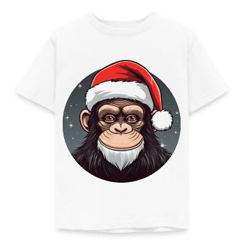 Chimpanzee Christmas - Kids' T-Shirt - white - Front - AI Model Kid Male (0cm)