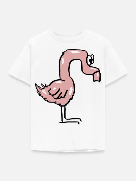 Lustiger rosa Flamingo - Kinder T-Shirt - Weiß
