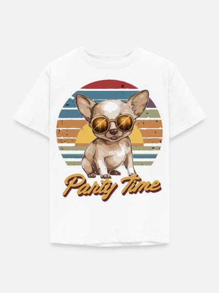 Dog Party Time - Kinder T-Shirt - Weiß