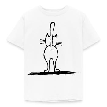 Katze von hinten - Kinder T-Shirt - Weiß - Vorne - AI Model Kid Male (0cm)