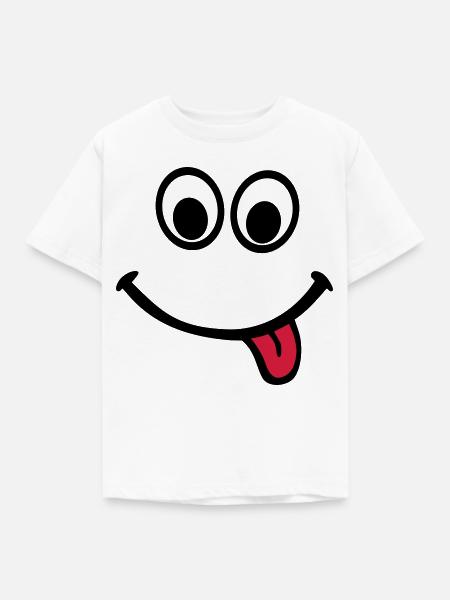 Gesicht - Kinder T-Shirt - Weiß