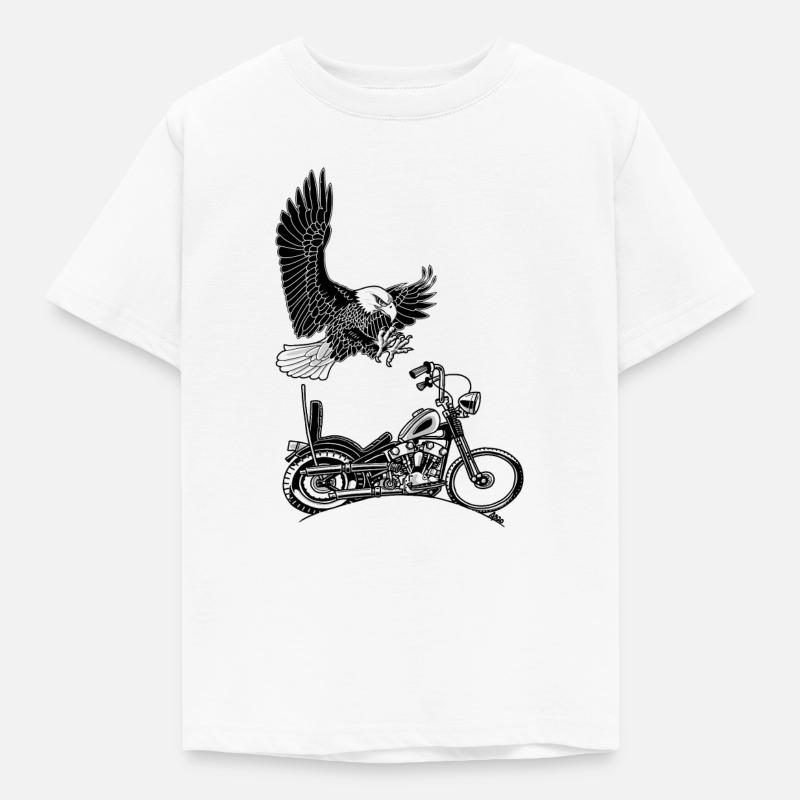 0906 eagle chopper knucklehead - Kids' T-Shirt - white