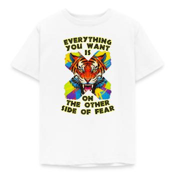 Tiger & Fear - Kids' T-Shirt - white - Front - AI Model Kid Male (0cm)