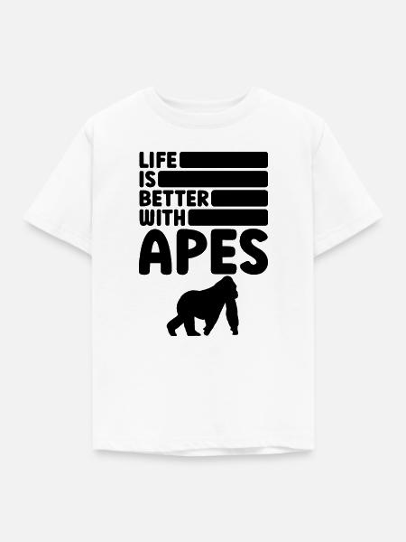 Affen Spruch Silhouette - Kinder T-Shirt - Weiß