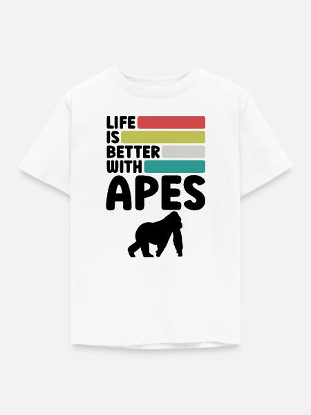Affen Spruch Retro - Kinder T-Shirt - Weiß