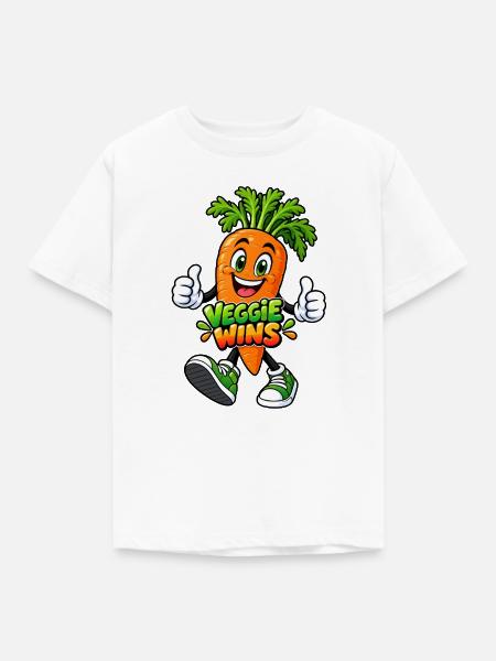 Veggie Wins Karotte Möhre - Kinder T-Shirt - Weiß
