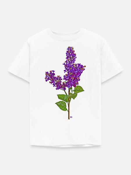 Lila Flieder - Kinder T-Shirt - Weiß