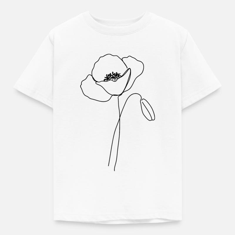 Mohnblume - Kinder T-Shirt - Weiß