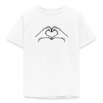 Deux mains qui forment un cœur - T-shirt Enfant - blanc - Devant - AI Model Kid Male (0cm)