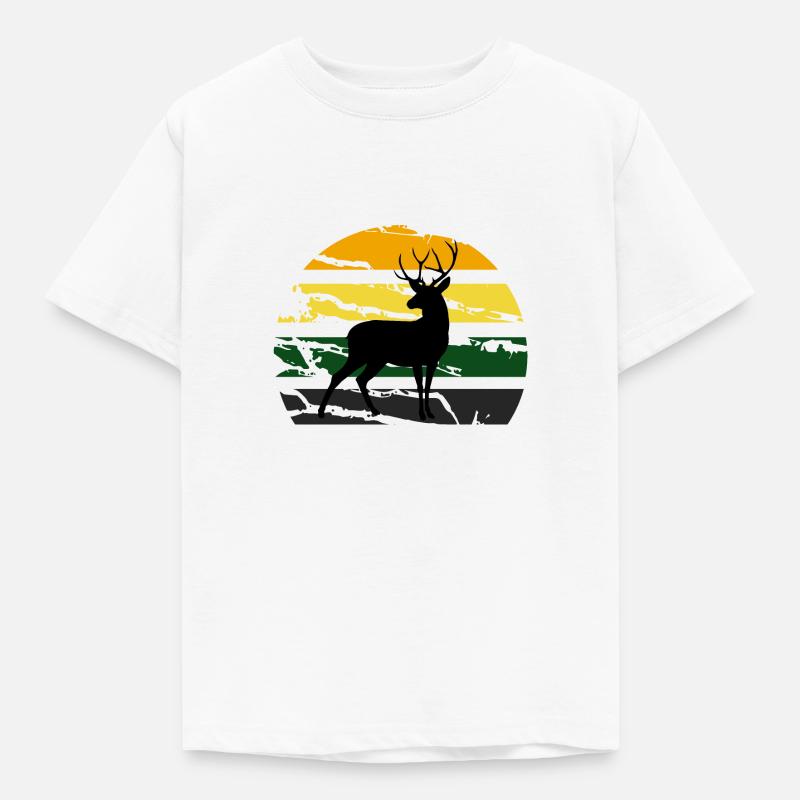Hirsch - Kinder T-Shirt - Weiß