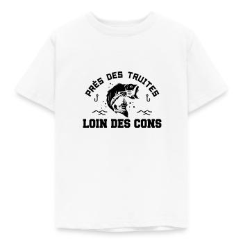 Près Des Truites Loin Des Cons - T-shirt Enfant - blanc - Devant - AI Model Kid Male (0cm)