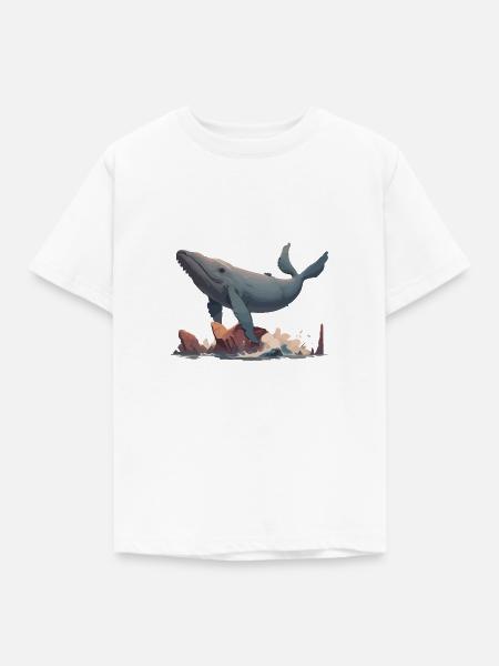 Fliegender Wal - Kinder T-Shirt - Weiß
