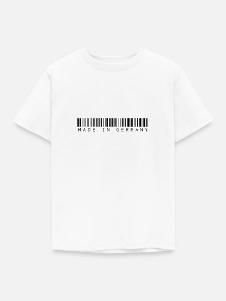 Barcode Made in germany - Kinder T-Shirt - Weiß