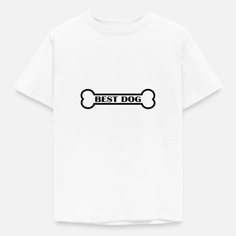 Bester Hund / Best Dog mit einem Knochen - Kinder T-Shirt - Weiß