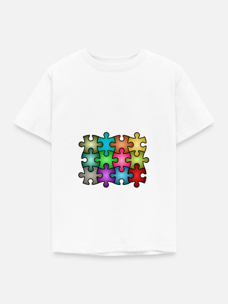 Puzzleteile - Kinder T-Shirt - Weiß