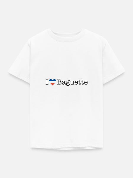 I love Baguette - Kinder T-Shirt - Weiß