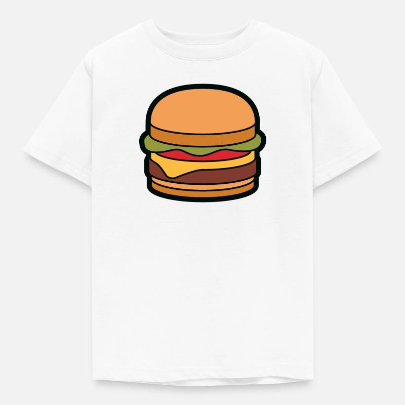 Cheeseburger Hamburger - Kinder T-Shirt - Weiß