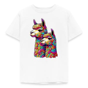 Alpaka - Kinder T-Shirt - Weiß - Vorne - AI Model Kid Male (0cm)