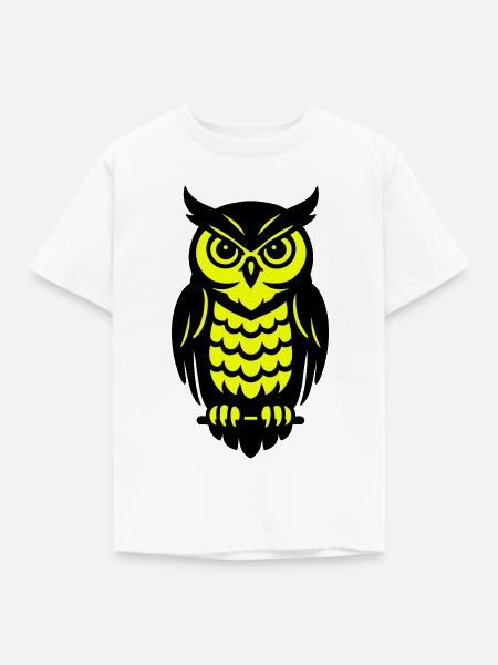 Pop Art Eulen Design - Kinder T-Shirt - Weiß