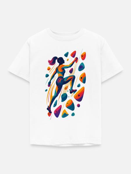 Boulderin Bouldern Kletterkraft Frau Geschenk - Kinder T-Shirt - Weiß