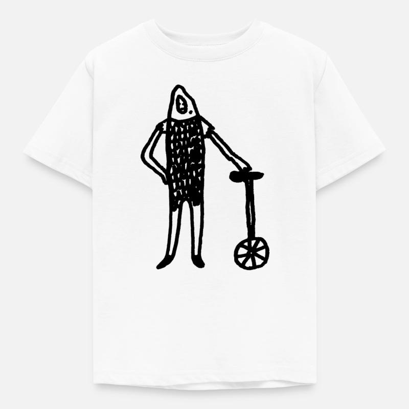 Ritter_mit_Einrad - Kids' T-Shirt - white