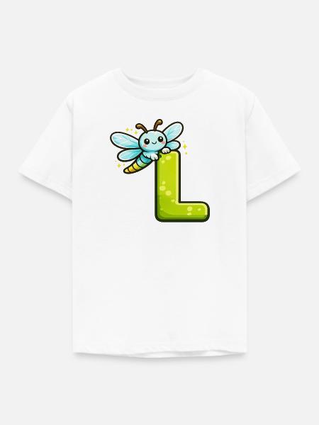 L wie Libelle - Kinder T-Shirt - Weiß