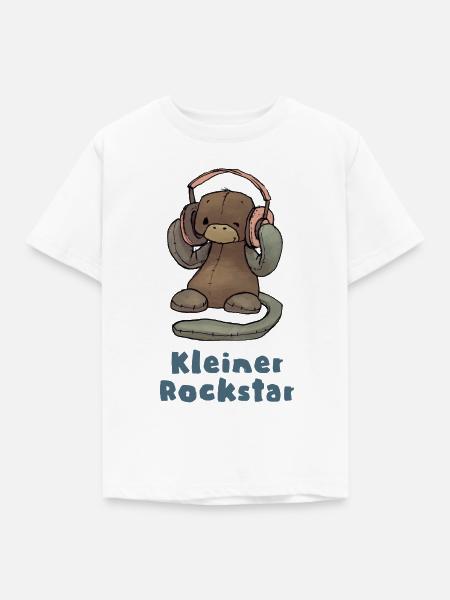Anouk Kleiner Rockstar Mit Affi - Kinder T-Shirt - Weiß