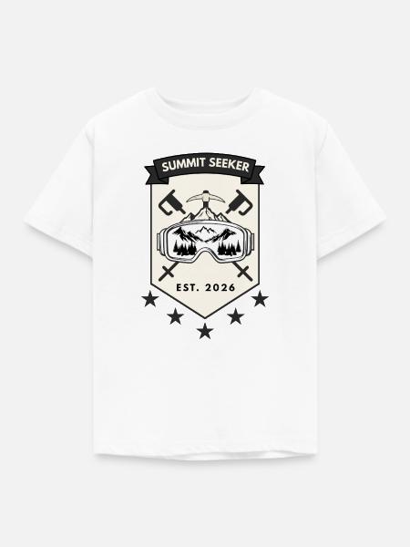 Summit Seeker Skiabzeichen - Kinder T-Shirt - Weiß