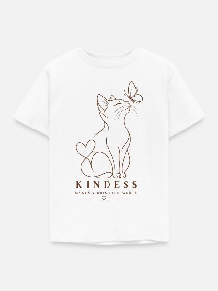 Kindness Makes A Brighter World - Kinder T-Shirt - Weiß