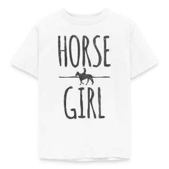 Pferd, Pferde, Reiten, Springreiten, Reitsport - Kinder T-Shirt - Weiß - Vorne - AI Model Kid Male (0cm)