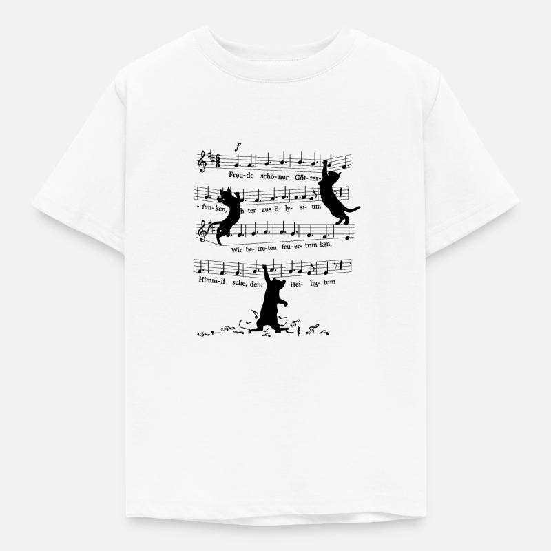 Insolente chat chat Beethoven 9.Symphonie Notes - T-shirt Enfant - blanc