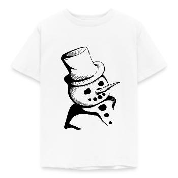 Schneemann mit Zylinder - Kinder T-Shirt - Weiß - Vorne - AI Model Kid Male (0cm)