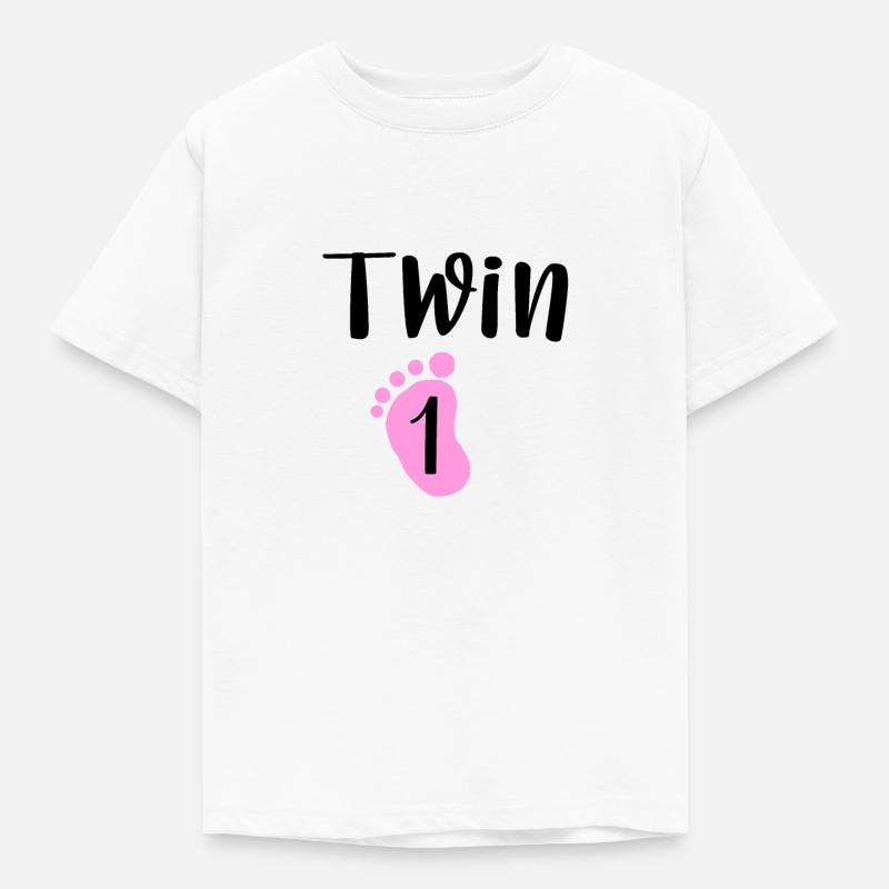 Zwilling 1 | Mädchen - Kinder T-Shirt - Weiß