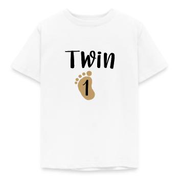 First twin | Twins - Kids' T-Shirt - white - Front - AI Model Kid Male (0cm)