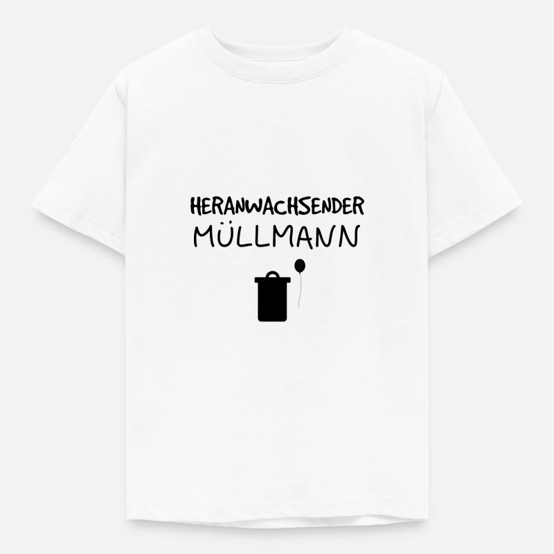 Heranwachsender Müllmann - Kinder T-Shirt - Weiß