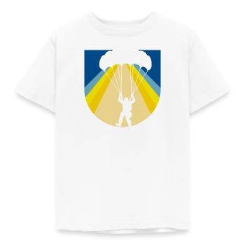 Paragliding Flugsport Adrenalin - Kinder T-Shirt - Weiß - Vorne - AI Model Kid Male (0cm)